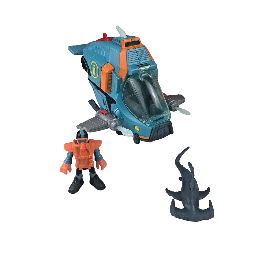 Imaginext Deep Sea Shark Sub with Projectiles Hammerhead Scuba Gear Diver Figure